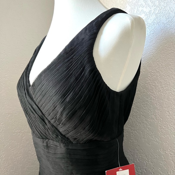 JS Collections Black Sleeveless A line Cocktail Midi Party Cocktail Long Dress 6 - Picture 4 of 9